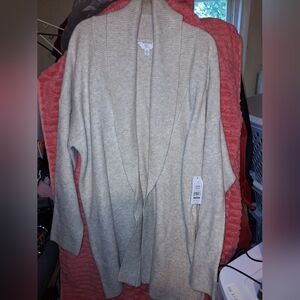 Time and Tru Beige long cozy pul-on sweater coat